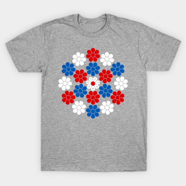 Democracy Daisy - red, white & blue T-Shirt by BrownWoodRobot